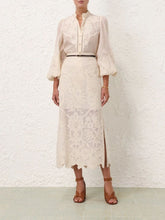 Zimmermann Ottie Embroidered Linen Skirt