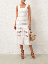 Zimmermann Ivory Pop Trimmed Midi Dress