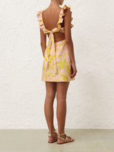 Zimmermann Floral Ruffle Linen Mini Dress