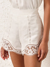 Zimmermann August Broderie Lace Trimmed White Shorts