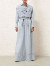 Zimmermann Blue Smoke Wide Leg Denim Pant