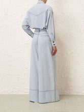 Zimmermann Blue Smoke Wide Leg Denim Pant