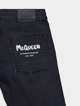 Alexander McQueen Graffiti Denim Jeans in Black