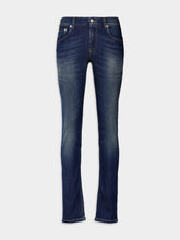 Alexander McQueen Graffiti Denim Jeans in Washed Blue