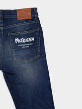 Alexander McQueen Graffiti Denim Jeans in Washed Blue