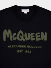 McQueen Graffiti Logo Print Black Sweatshirt