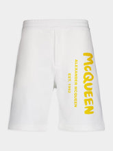 Alexander McQueen Graffiti Logo Print White Shorts