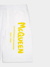 Alexander McQueen Graffiti Logo Print White Shorts