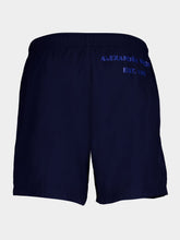 Alexander McQueen Logo-Print Navy Swim Shorts