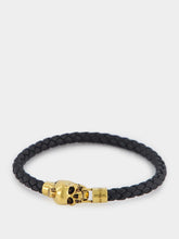 Alexander McQueen Skull Braided Leather Bracelet