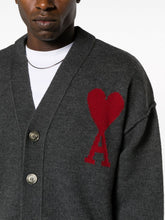 Ami Paris Ami De Coeur Monogram Motif Virgin-Wool Cardigan