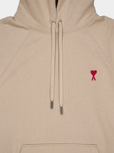 Ami Paris Embroidered Cotton Beige Hoodie