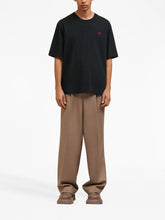 Ami Paris Logo-Embroidered Organic Cotton T-Shirt