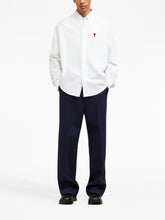 Ami Paris Logo-Embroidered Poplin Cotton Shirt