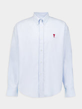 Ami Paris Logo-Embroidered Poplin Cotton Shirt