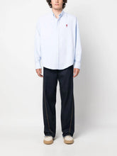 Ami Paris Logo-Embroidered Poplin Cotton Shirt