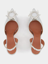 Amina Muaddi Begum Silver Mirror Slingbacks