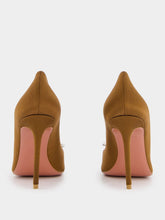 Amina Muaddi Rosie Mocha Satin Pumps