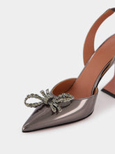 Amina Muaddi Rosie Sling 95 Mirror Grey Pumps