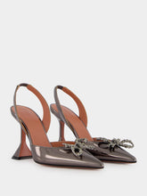 Amina Muaddi Rosie Sling 95 Mirror Grey Pumps