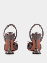 Amina Muaddi Rosie Sling 95 Mirror Grey Pumps