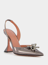 Amina Muaddi Rosie Sling 95 Mirror Grey Pumps