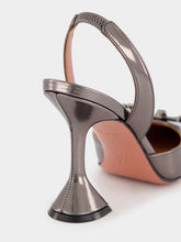 Amina Muaddi Rosie Sling 95 Mirror Grey Pumps