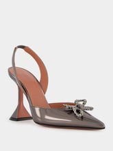 Amina Muaddi Rosie Sling 95 Mirror Grey Pumps