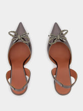 Amina Muaddi Rosie Sling 95 Mirror Grey Pumps