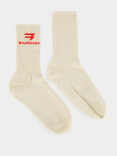 Balenciaga Cream Logo Socks