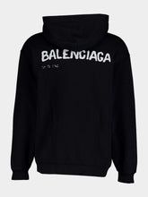 Balenciaga Hand-Drawn Logo Hoodie in Black