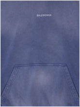 Balenciaga Logo-Embroidered Faded Effect Hoodie