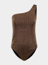 Balenciaga Lurex One-Shoulder Swimsuit