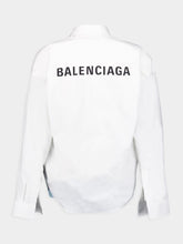 Balenciaga Oversize Logo-Print Shirt in White