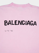 Balenciaga Oversize Logo-Print T-shirt in Pink