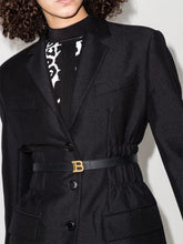 Balmain Black Leather B-Belt