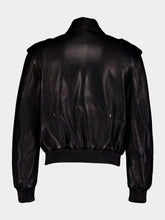 Balmain Black Leather Bomber Jacket