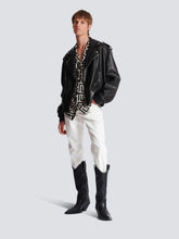 Balmain Black Leather Bomber Jacket