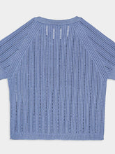 Balmain Blue Buttoned Knit Top