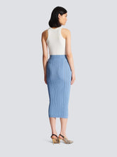 Balmain Buttoned Rib-Knit Midi Skirt