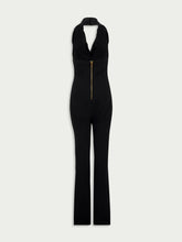 Balmain Cowl Neck Crepe Flare Jumpsuit