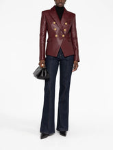 Balmain Double-Breasted Leather Blazer