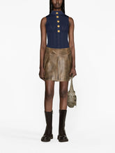 Balmain Embossed-Buttons High-Neck Top