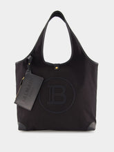 Balmain Embroidered Logo Canvas and leather Grocery Bag