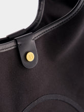 Balmain Embroidered Logo Canvas and leather Grocery Bag
