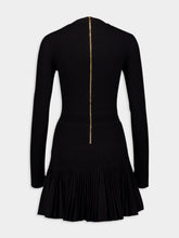 Balmain Flared Ribbed-Knit Mini Dress