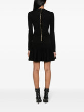 Balmain Flared Ribbed-Knit Mini Dress