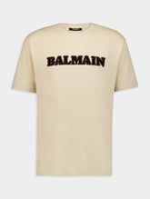 Balmain Flocked-Logo Cotton T-Shirt