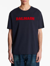 Balmain Flocked-Logo Cotton T-Shirt