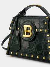 Balmain Handbag B-Buzz 23 Dynasty Crocodile Print Leather